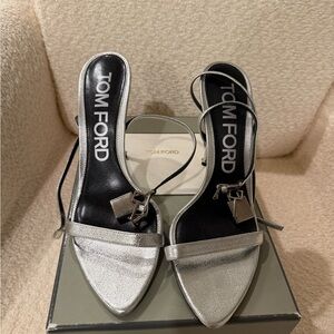 Tom Ford Metallic Silver Heels